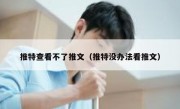 推特查看不了推文（推特没办法看推文）