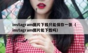 instagram图片下载只能保存一张（instagram图片能下载吗）