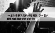 ins怎么看我发出的评论回复（ins怎么看我发出的评论回复内容）