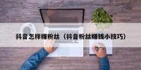 抖音怎样赚粉丝（抖音粉丝赚钱小技巧）