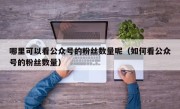 哪里可以看公众号的粉丝数量呢（如何看公众号的粉丝数量）