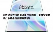 支付宝支付接口申请条件有哪些（支付宝支付接口申请条件有哪些要求）