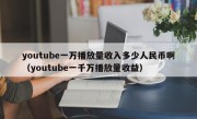 youtube一万播放量收入多少人民币啊（youtube一千万播放量收益）