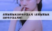 点赞加赞加关注的句子怎么写（点赞加赞加关注的句子怎么写好）