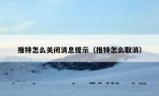 推特怎么关闭消息提示（推特怎么取消）
