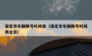 保定市车辆限号时间表（保定市车辆限号时间表北京）