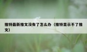 推特最新推文没有了怎么办（推特显示不了推文）