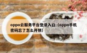 oppo云服务平台登录入口（oppo手机密码忘了怎么开锁）