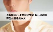 怎么翻译ins上的评论文字（ins评论翻译怎么翻译成中文）