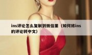 ins评论怎么复制到微信里（如何将ins的评论转中文）