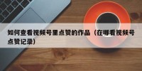 如何查看视频号里点赞的作品（在哪看视频号点赞记录）
