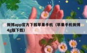 微博app官方下载苹果手机（苹果手机微博4g版下载）