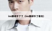 ins翻译不了了（ins翻译不了泰文）