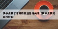 快手点赞了才算粉丝还是得关注（快手点赞就是粉丝吗）