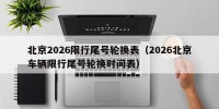 北京2026限行尾号轮换表（2026北京车辆限行尾号轮换时间表）