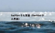 twitter个人页面（twitter个人界面）
