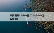 如何利用tiktok推广（tiktok怎么推流）