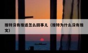 推特没有推送怎么回事儿（推特为什么没有推文）