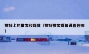 推特上的推文和媒体（推特推文媒体设置在哪）