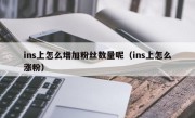 ins上怎么增加粉丝数量呢（ins上怎么涨粉）
