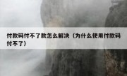 付款码付不了款怎么解决（为什么使用付款码付不了）