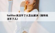 twitter关注不了人怎么解决（推特关注不了人）