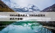 tiktok最火的人（tiktok比较火的几个主播）