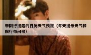 带限行提醒的日历天气预报（每天提示天气和限行带问候）