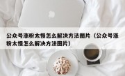公众号涨粉太慢怎么解决方法图片（公众号涨粉太慢怎么解决方法图片）