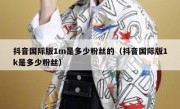 抖音国际版1m是多少粉丝的（抖音国际版1k是多少粉丝）
