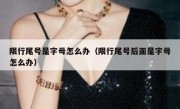 限行尾号是字母怎么办（限行尾号后面是字母怎么办）