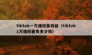 tiktok一万播放量收益（tiktok1万播放量有多少钱）