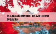 怎么看ins粉丝数增加（怎么看ins粉丝数增加没）