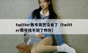 twitter账号突然没有了（twitter账号找不到了咋办）