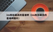 ins粉丝最高的是谁啊（ins粉丝最高的是谁啊图片）