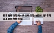 抖音有哪些外国人粉丝破百万的视频（抖音外国小姐姐粉丝排行）