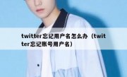 twitter忘记用户名怎么办（twitter忘记账号用户名）