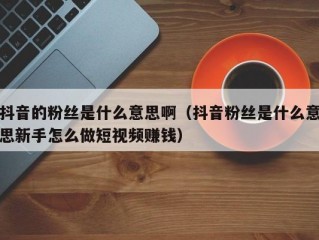 抖音的粉丝是什么意思啊（抖音粉丝是什么意思新手怎么做短视频赚钱）