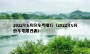 2022年6月份车号限行（2022年6月份车号限行表）