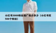 小红书3000粉丝推广报价多少（小红书买500个粉丝）