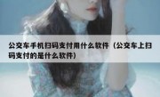 公交车手机扫码支付用什么软件（公交车上扫码支付的是什么软件）