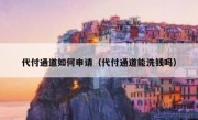 代付通道如何申请（代付通道能洗钱吗）