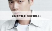 云服务干嘛用（云服务什么）