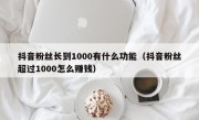 抖音粉丝长到1000有什么功能（抖音粉丝超过1000怎么赚钱）