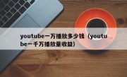 youtube一万播放多少钱（youtube一千万播放量收益）