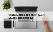 youtube播放量最多的mv（youtube播放量最高的歌曲）