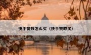 快手赞数怎么买（快手赞咋买）