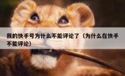 我的快手号为什么不能评论了（为什么在快手不能评论）