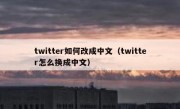 twitter如何改成中文（twitter怎么换成中文）