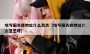 填写服务器地址什么意思（填写服务器地址什么意思呀）